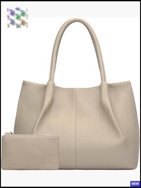 Tote Bag Large Capacity Vegan Leather Shoulder Purse Casual Satchel